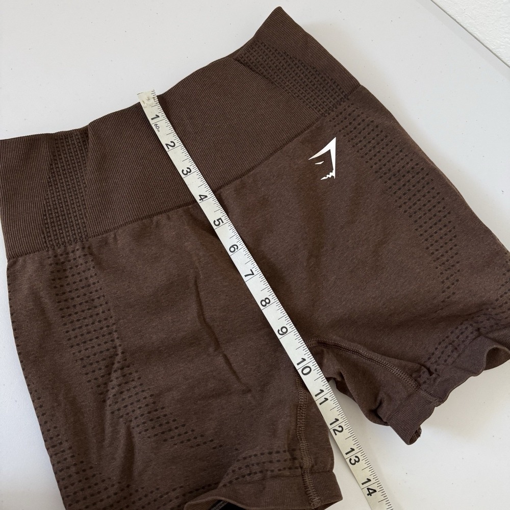 Gymshark Vital Seamless 2.0 Shorts Brown Marl Size Small 5" Inseam - Picture 4 of 6